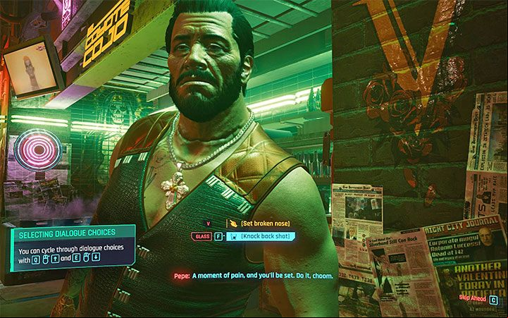 You start playing in the El Coyote Cojo bar in The Glen district in Heywood standing in front of the mirror - Cyberpunk 2077: The Streetkid walkthrough - Streetkid life path quest - Life path quests - Cyberpunk 2077 Guide