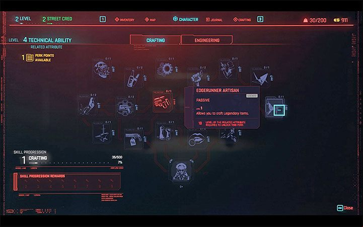 Obviously, obtaining a new crafting spec is not the only requirement for creating an item - Cyberpunk 2077: Where to get Crafting specs? - V - main character - Cyberpunk 2077 Guide