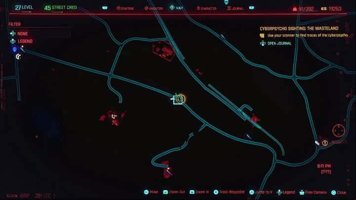 Euralio Alma is located in the desert, in the eastern part of the Badlands - Cyberpunk 2077: The Wasteland - cyberpsycho sighting walkthrough - Cyberpsycho Sighting - mini-bosses - Cyberpunk 2077 Guide