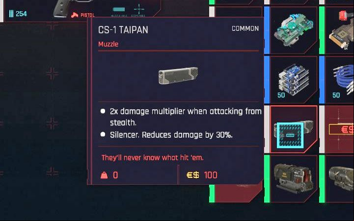 In Cyberpunk 2077, you can use muzzles equipped with a silencer - Cyberpunk 2077: How to use and install Silencer for weapons? - Combat, stealth and hacking - Cyberpunk 2077 Guide