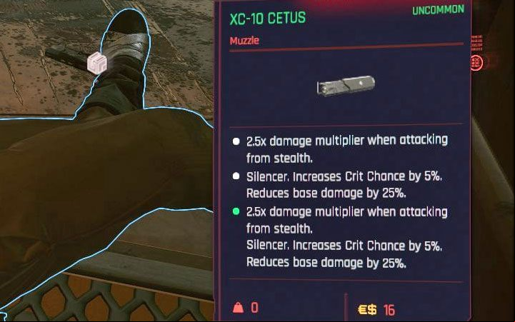 Each muzzle with a silencer is described by at least two parameters - Cyberpunk 2077: How to use and install Silencer for weapons? - Combat, stealth and hacking - Cyberpunk 2077 Guide