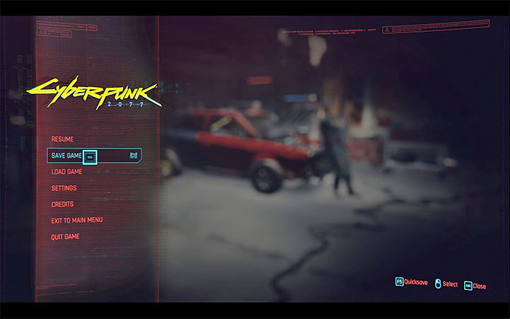 Cyberpunk 2077 has the option to create manual and quick saves - Cyberpunk 2077: Tips and tricks - Basics - Cyberpunk 2077 Guide