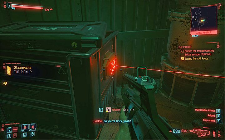 The first way is to approach the mine and disarm it - Cyberpunk 2077: How to free Brick? - Puzzle solutions - Cyberpunk 2077 Guide