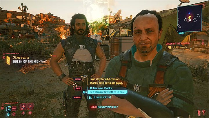 V will soon lose consciousness as a result of a malfunction of the Relic - Cyberpunk 2077: Queen of the Highway (Panam) - a guide, walkthrough - Storyline quests - Cyberpunk 2077 Guide