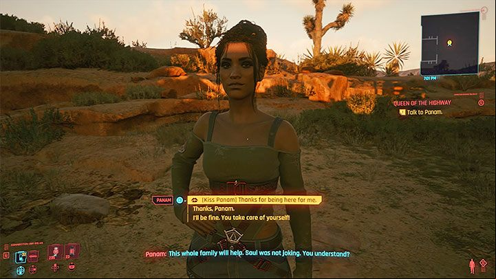 At the end, start following Panam again - Cyberpunk 2077: Queen of the Highway (Panam) - a guide, walkthrough - Storyline quests - Cyberpunk 2077 Guide
