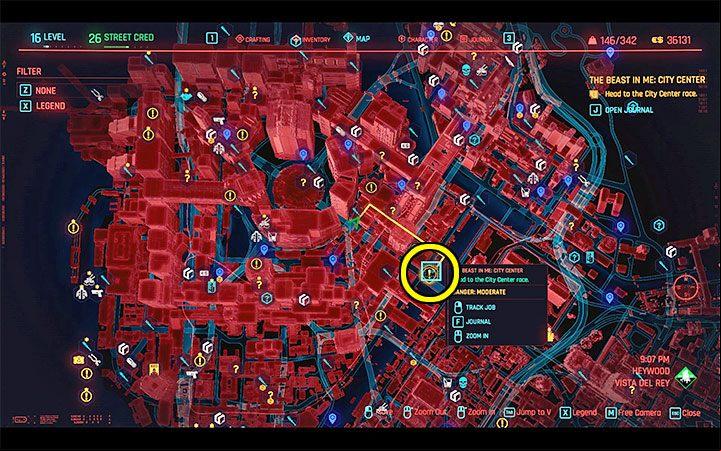 Drive into the City Center district and wait for Claire to you - Cyberpunk 2077: The Beast In Me walkthrough - Exploration - Cyberpunk 2077 Guide