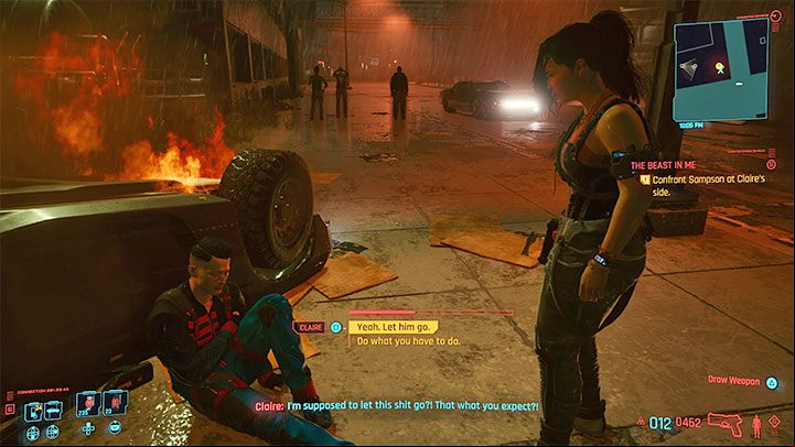 The scene with the crashed car has two possible outcomes - Cyberpunk 2077: The Beast In Me walkthrough - Exploration - Cyberpunk 2077 Guide