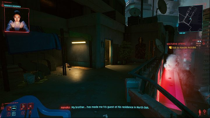 If you have chosen the default path for this task (Hanako), call her and you will find out that she was invited by her brother to his estate in North Oak - Cyberpunk 2077: Nocturne OP55N1 walkthrough - Act 3 - Cyberpunk 2077 Guide