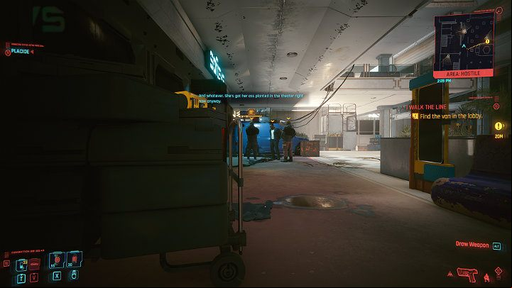 There are three bandits standing by the van, but it is worth waiting before you approach them - Cyberpunk 2077: I Walk the Line walkthrough - Act 2 - Cyberpunk 2077 Guide