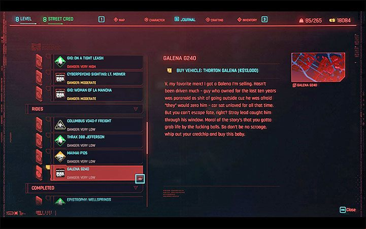 All received offers will be transferred to your journal and placed in a new category – Rides - Cyberpunk 2077: How to steal car? - Exploration - Cyberpunk 2077 Guide