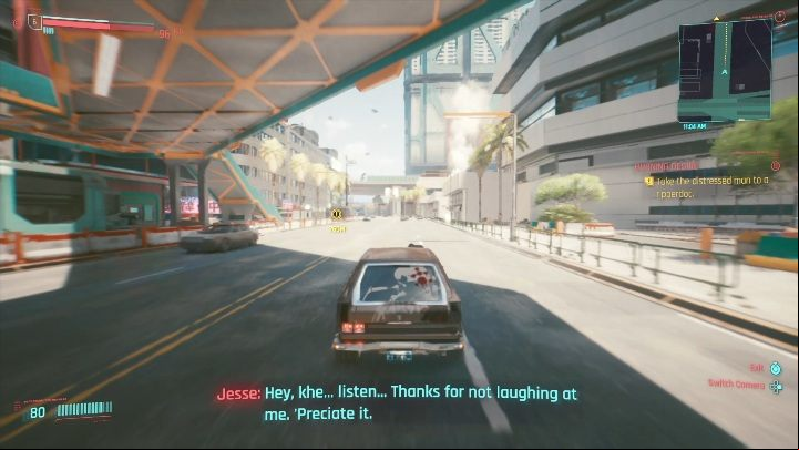 To help the man, do not get into a conversation - Cyberpunk 2077: Burning Desire walkthrough - Exploration - Cyberpunk 2077 Guide