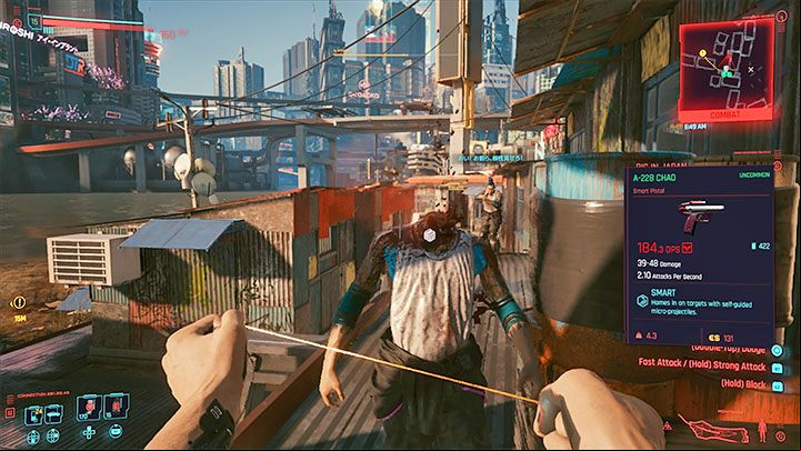 The easiest way to activate the Monowire is to select it from the drop-down equipment menu, but it can also be activated if you press the attack button with no other weapon set - Cyberpunk 2077: How to unlock Monowire? - Cyberware - Cyberpunk 2077 Guide