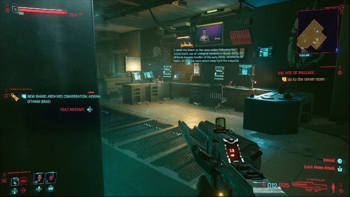 Walkthrough: your task is to get to the building and then to the computer - Cyberpunk 2077: Thievery, Watson - gigs walkthrough, list - Watson - Cyberpunk 2077 Guide