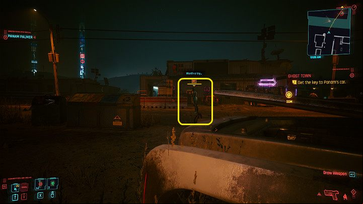 Go down the stairs from the roof and wait for the Raffens to split up - Cyberpunk 2077: Ghost Town walkthrough - Act 2 - Cyberpunk 2077 Guide
