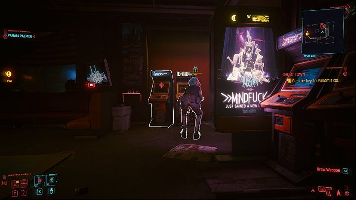 When a woman starts to look at the machine, approach it from behind and eliminate - you can leave the body, it will not be noticed - Cyberpunk 2077: Ghost Town walkthrough - Act 2 - Cyberpunk 2077 Guide