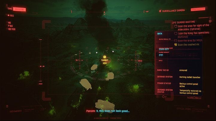 Connect to a drone and scan the area for Mitch, potential threat, and other optional targets - Cyberpunk 2077: Life During Wartime walkthrough - Act 2 - Cyberpunk 2077 Guide