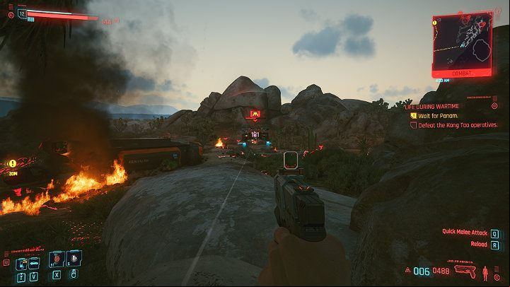 As soon as you turn off the main weapon, Panam will you and you will have to eliminate Kang Tao forces - Cyberpunk 2077: Life During Wartime walkthrough - Act 2 - Cyberpunk 2077 Guide