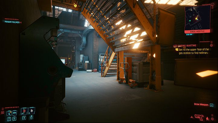 When the guards are busy, go upstairs and open the door to meet Hellman - Cyberpunk 2077: Life During Wartime walkthrough - Act 2 - Cyberpunk 2077 Guide