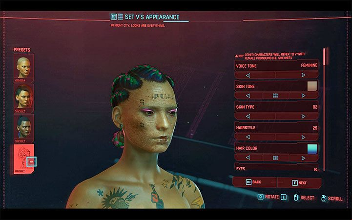 When you start a new game, you'll create a new character in the wizard, choosing the smallest of the protagonist's look – gender, voice, facial features, hair, tattoos, etc - Cyberpunk 2077: How to change Vs appearance later in the game? - V - main character - Cyberpunk 2077 Guide