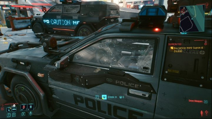 Stealing a car is related to two attributes - Technical Ability and Body - Cyberpunk 2077: Vehicles and garage - Basics - Cyberpunk 2077 Guide