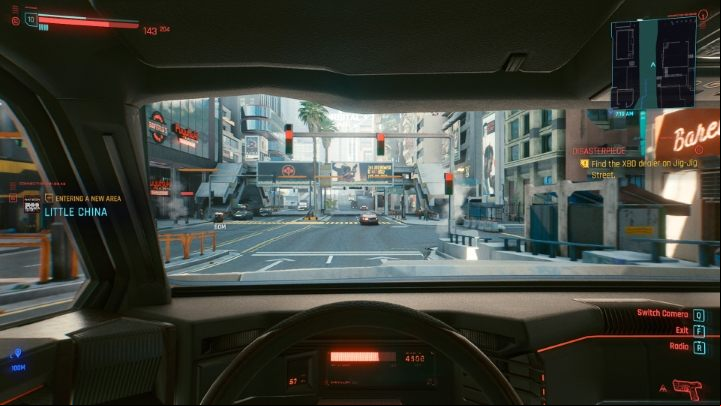 After entering the vehicle, you can decide which camera mode you want to use - Cyberpunk 2077: Vehicles and garage - Basics - Cyberpunk 2077 Guide