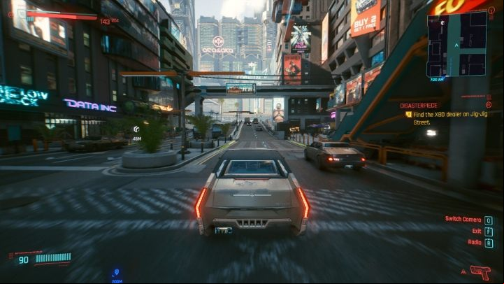 You can change the camera while driving using the buttons below - Cyberpunk 2077: Vehicles and garage - Basics - Cyberpunk 2077 Guide