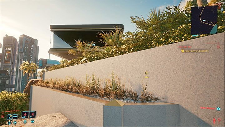 The villa is relatively close to the starting point of the quest, to the northeast - Cyberpunk 2077: Holdin On (Kerry) - walkthrough - Storyline quests - Cyberpunk 2077 Guide
