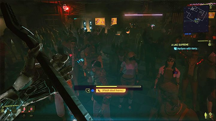 After the conversation takes place, head to the bathroom and take the pill to temporarily give Johnny control over V's body - Cyberpunk 2077: A Like Supreme (Kerry) - walkthrough - Storyline quests - Cyberpunk 2077 Guide