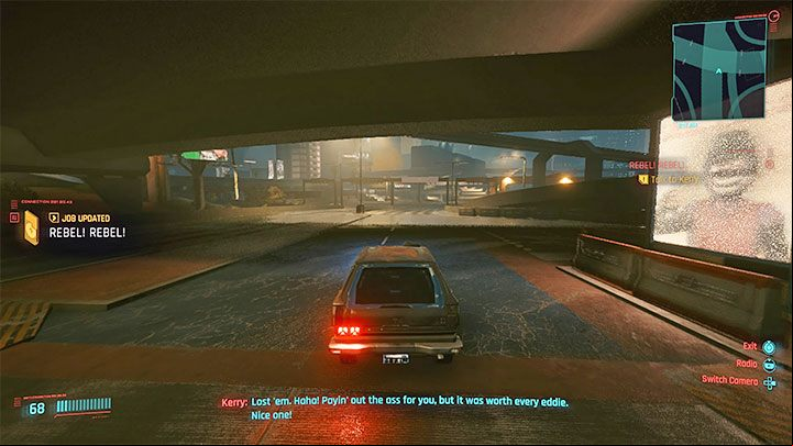 The last major part of the mission is to escape the police officers, who were called to the scene of the crime - Cyberpunk 2077: Rebel! Rebel! (Kerry) - walkthrough - Storyline quests - Cyberpunk 2077 Guide