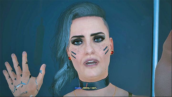 Rogue will interrupt the kissing scene and you cannot prevent her from doing so in any way - Cyberpunk 2077: Rogue Amendiares - romance/sex - Romances - Cyberpunk 2077 Guide