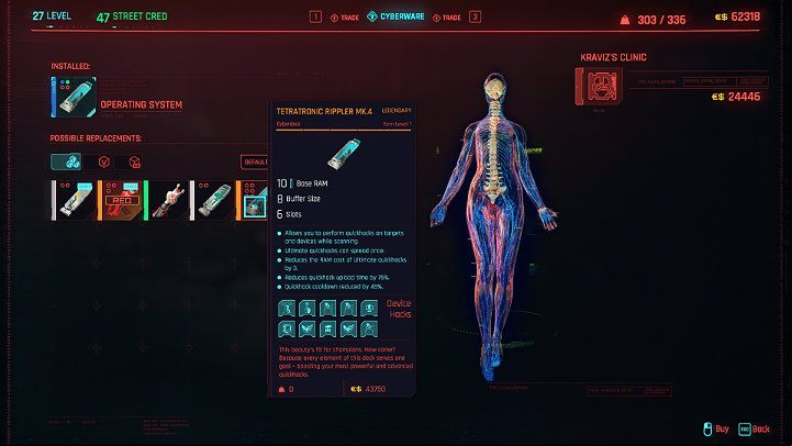 The stats of the Tetratronic Rippler MK - Cyberpunk 2077: Netrunner best build - Builds - Cyberpunk 2077 Guide
