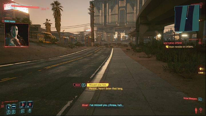 After some time, River will you and ask what kind of gift to buy his nephew - Cyberpunk 2077: River - romance/sex - Romances - Cyberpunk 2077 Guide