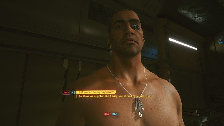 You will meet River Ward again in the morning - Cyberpunk 2077: River - romance/sex - Romances - Cyberpunk 2077 Guide