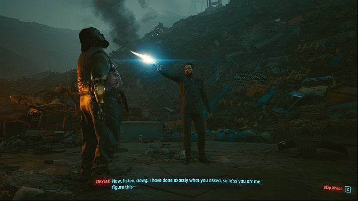 The second meeting with Goro Takemura takes place at the Nigh City junkyard - Cyberpunk 2077: Goro Takemura - companion - Companions - Cyberpunk 2077 Guide