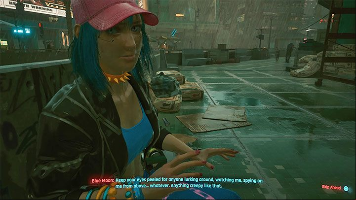 The meeting point with Blue Moon is a large roundabout in Kabuki in Watson - Cyberpunk 2077: Every Breath You Take - walkthrough - Exploration - Cyberpunk 2077 Guide