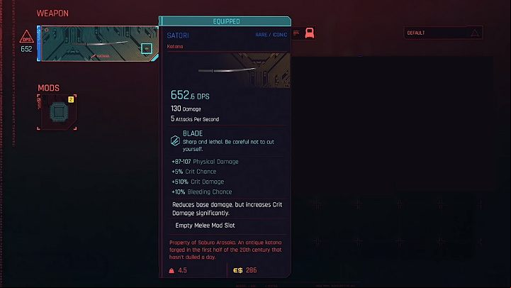 While playing Cyberpunk 2077 you will find a whole bunch of clothes, but you should pay special attention to the items with a bonus to the critical hit chance, as well as to critical damage - Cyberpunk 2077: Samurai best build - Builds - Cyberpunk 2077 Guide