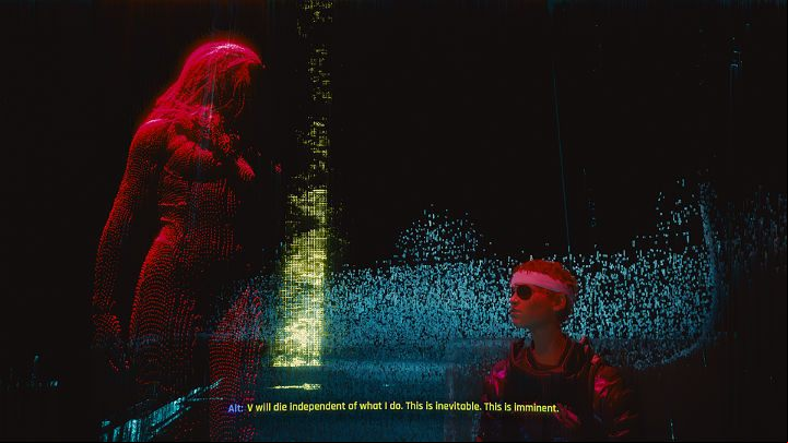 Once it seems that everything went as it should, Alt will suddenly appear with some bad news - Cyberpunk 2077: Johnnys ending - collaboration with Rogue - Endings - Cyberpunk 2077 Guide