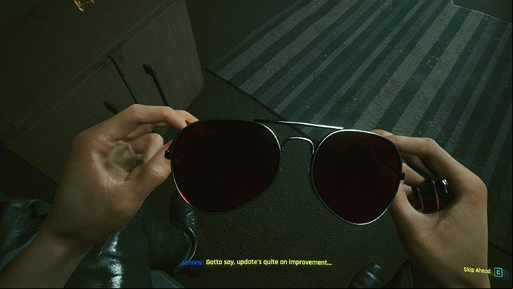 After a short while, Johnny Silverhand in V's body will wake up in one of the Night City buildings - Cyberpunk 2077: Johnnys ending - collaboration with Rogue - Endings - Cyberpunk 2077 Guide