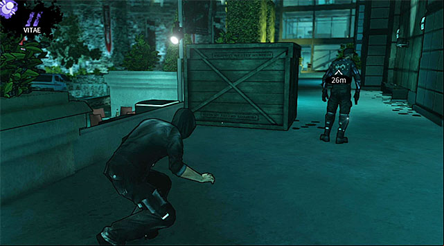 A guard patrolling the upper path - Harding Museum - plaza - Chapter 1 - DARK - Game Guide and Walkthrough