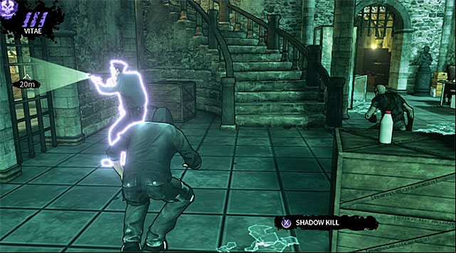 An ideal moment to take the initative is when the guard sends out the ghoul towards an exit seen in the distance and shown on screen 1 - Harding Museum - Bloomings hideout - Chapter 1 - DARK - Game Guide and Walkthrough