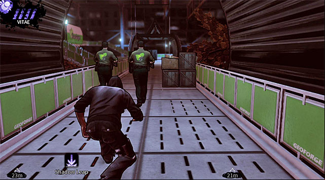 First group of guards on the upper balconies - Geoforge - park (return) - Chapter 2 - DARK - Game Guide and Walkthrough