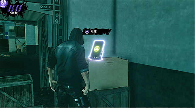 Dont leave this area too soon, because a new PDA (200 experience points) can be found here (screen above) - Atlantis - warehouse - Chapter 3 - DARK - Game Guide and Walkthrough