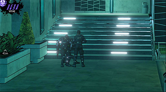 If youve followed my instructions so far then there are only two more guards left in the plaza - Cryogenic - plaza - Chapter 5 - DARK - Game Guide and Walkthrough