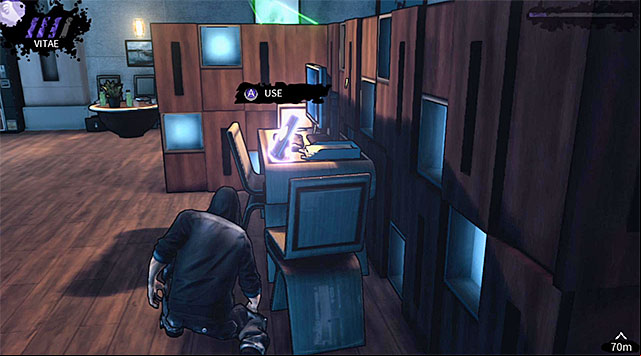 Dont leave the office area too soon, because theres a PDA (200 experience points) on one of the desks near the camera (screen) - Cryogenic - lobby (after hunters arrival) - Chapter 5 - DARK - Game Guide and Walkthrough