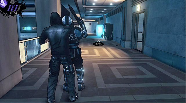 A hunter from the left corridor - Cryogenic - atrium - Chapter 5 - DARK - Game Guide and Walkthrough
