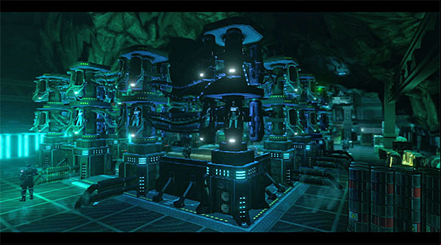 A view of the hall with cryo chambers - M17 Base - cryo chambers - Chapter 6 - DARK - Game Guide and Walkthrough