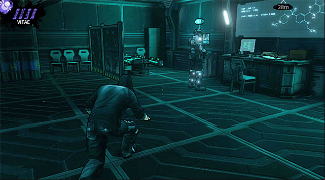 A guard close to the right staircase - M17 Base - cryo chambers - Chapter 6 - DARK - Game Guide and Walkthrough