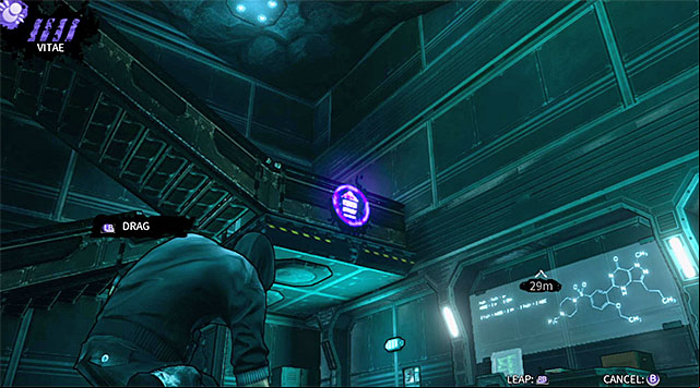 Reaching the stairs using teleportation - M17 Base - cryo chambers - Chapter 6 - DARK - Game Guide and Walkthrough