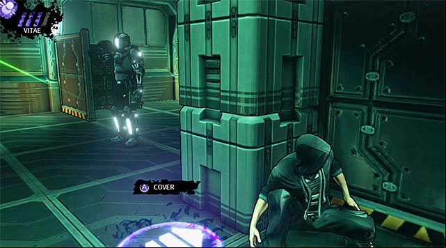 You should now move to the right and take cover behind an obstacle seen on screen 1 so youll have a good view of the remaining two armored enemies from the last group - M17 Base - security office - Chapter 6 - DARK - Game Guide and Walkthrough