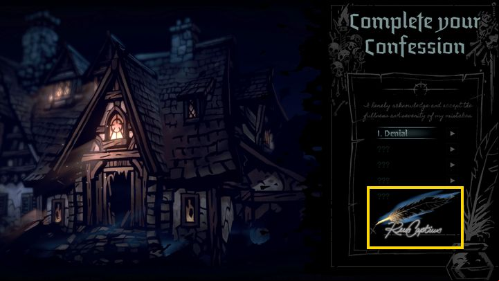 In the first step, you choose a Confession - otherwise a chapter - Darkest Dungeon 2: Early game - first steps - Basics - Darkest Dungeon 2 Guide